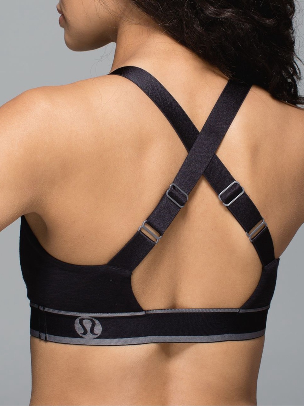 Lululemon Inner Essence Bra Black Gray 8